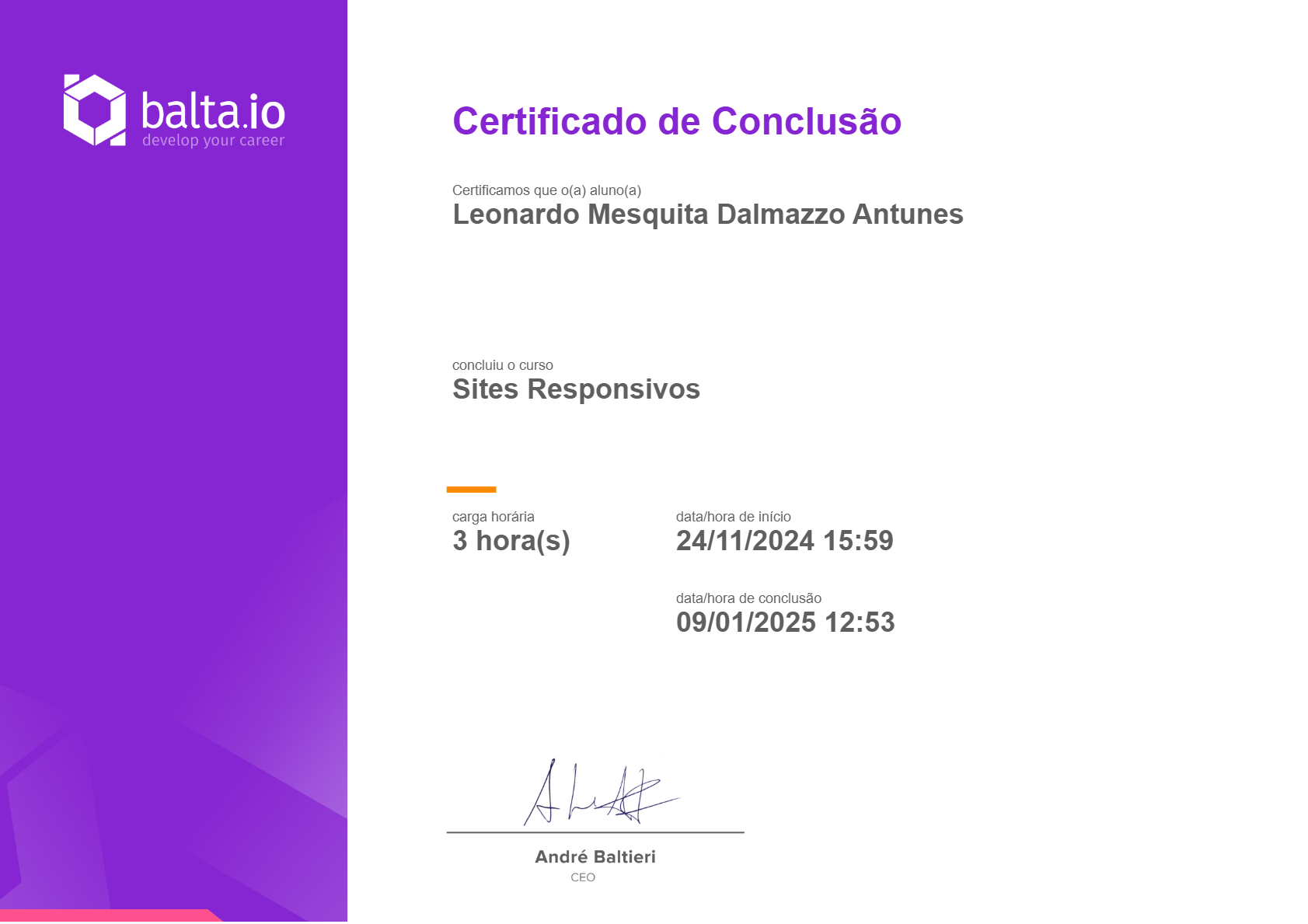 Balta.io Certificate Sites Responsivos